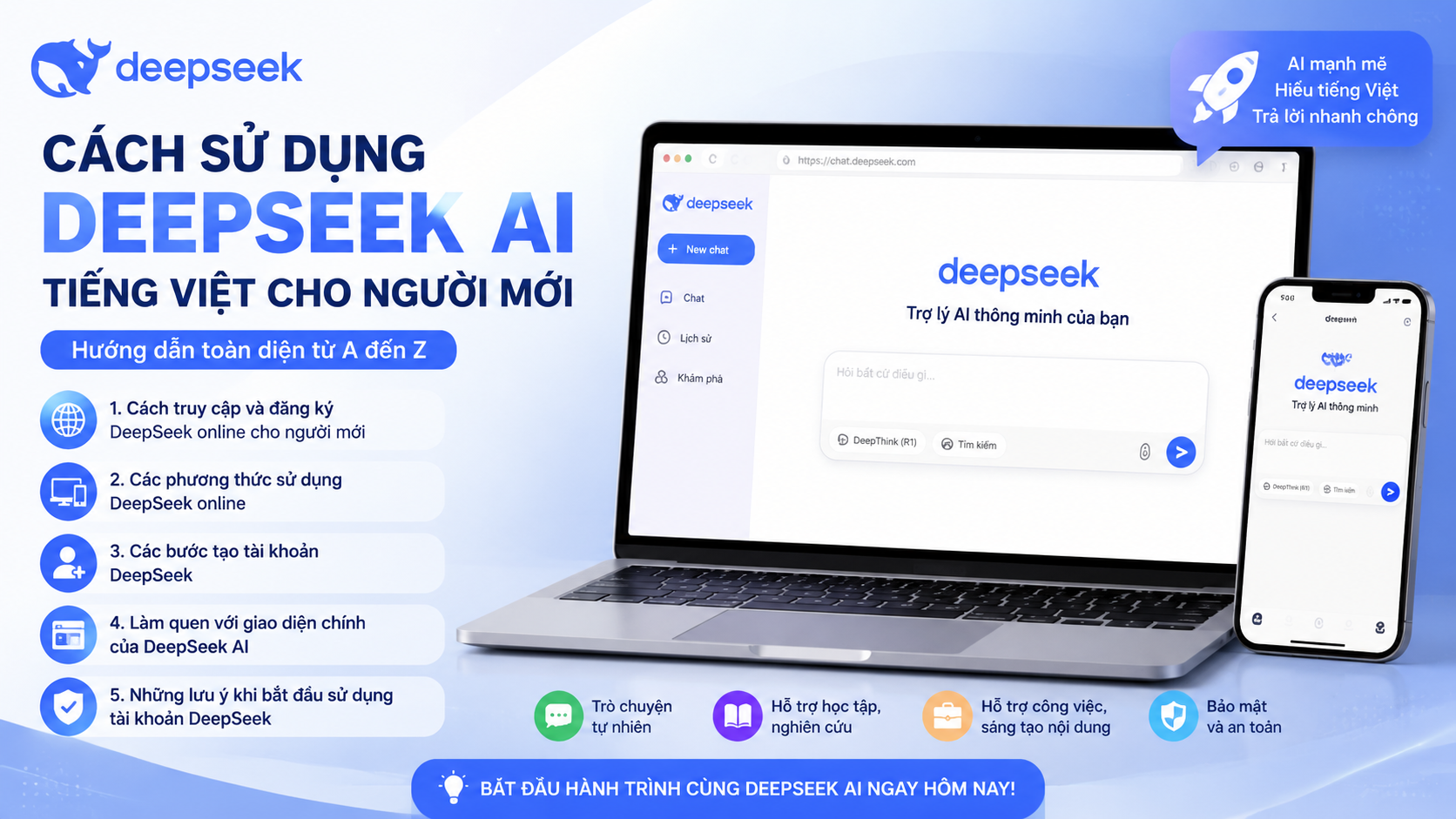 Cách truy cập và đăng ký DeepSeek online cho người mới Cách truy cập và đăng ký DeepSeek online cho người mới - cách sử dụng DeepSeek AI, DeepSeek tiếng Việt, DeepSeek online
