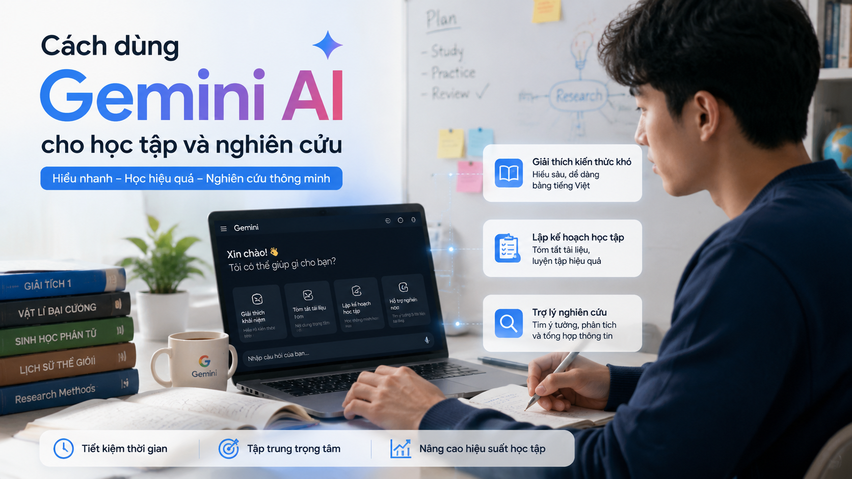 Cách dùng Gemini AI cho học tập và nghiên cứu Cách dùng Gemini AI cho học tập và nghiên cứu - cách sử dụng Gemini AI, Gemini tiếng Việt, Google AI chatbot