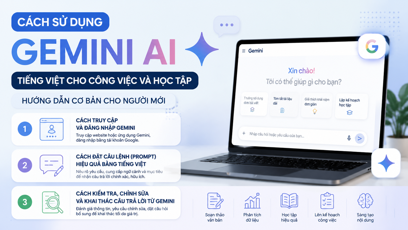 Cách sử dụng Gemini AI tiếng Việt cơ bản cho người mới Cách sử dụng Gemini AI tiếng Việt cơ bản cho người mới - cách sử dụng Gemini AI, Gemini tiếng Việt, Google AI chatbot