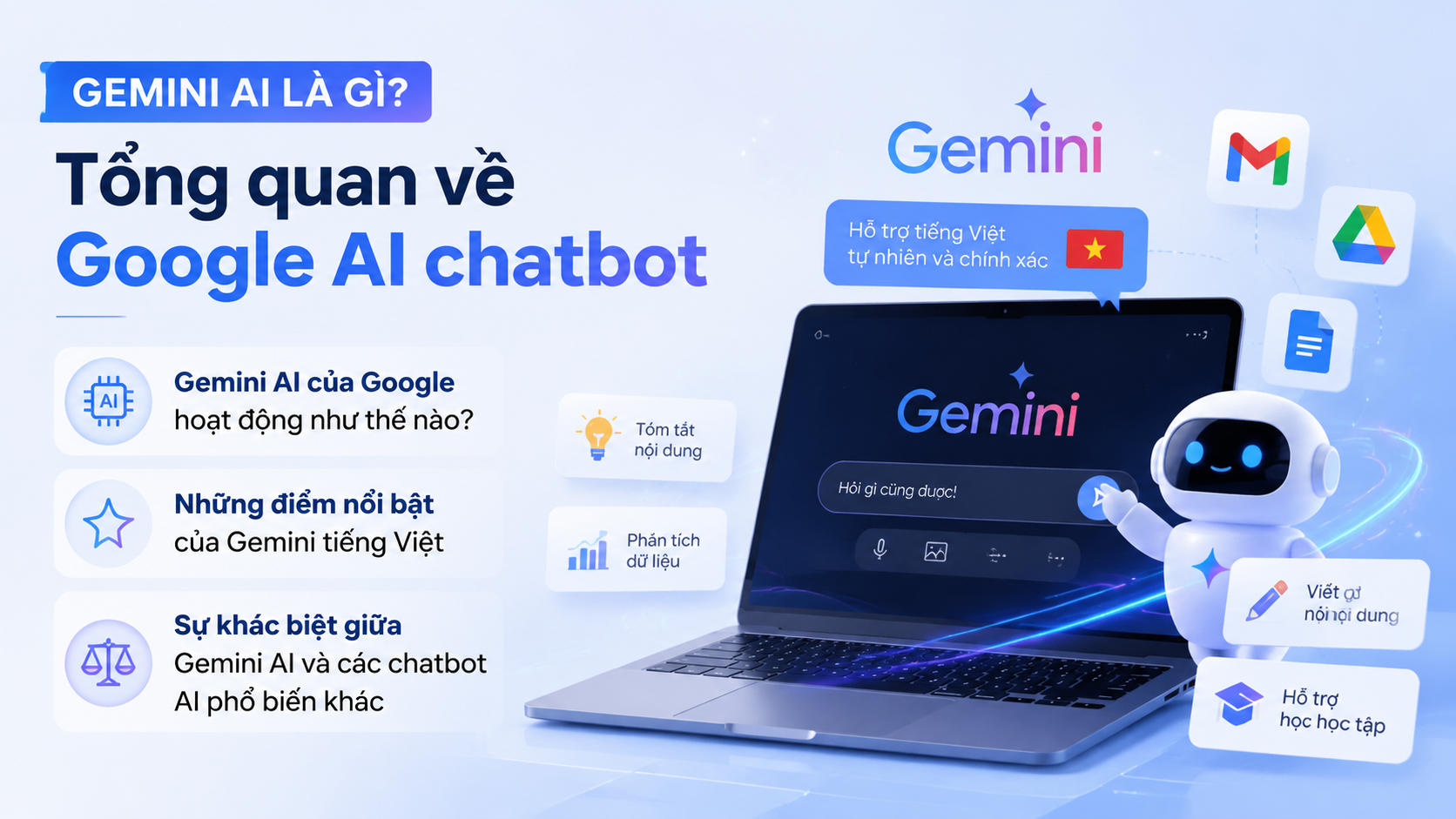 Gemini AI là gì? Tổng quan về Google AI chatbot Gemini AI là gì? Tổng quan về Google AI chatbot - cách sử dụng Gemini AI, Gemini tiếng Việt, Google AI chatbot