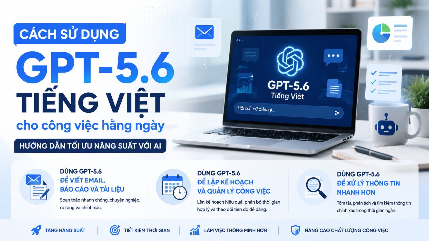 Cách dùng GPT-5.6 hỗ trợ các công việc văn phòng hằng ngày - cách sử dụng GPT-5.6, GPT-5.6 tiếng Việt, dùng GPT-5.6