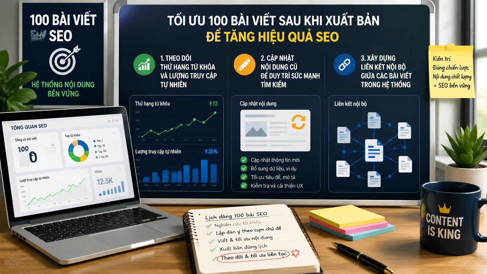 Tối ưu 100 bài viết sau khi xuất bản để tăng hiệu quả SEO - lịch đăng 100 bài SEO