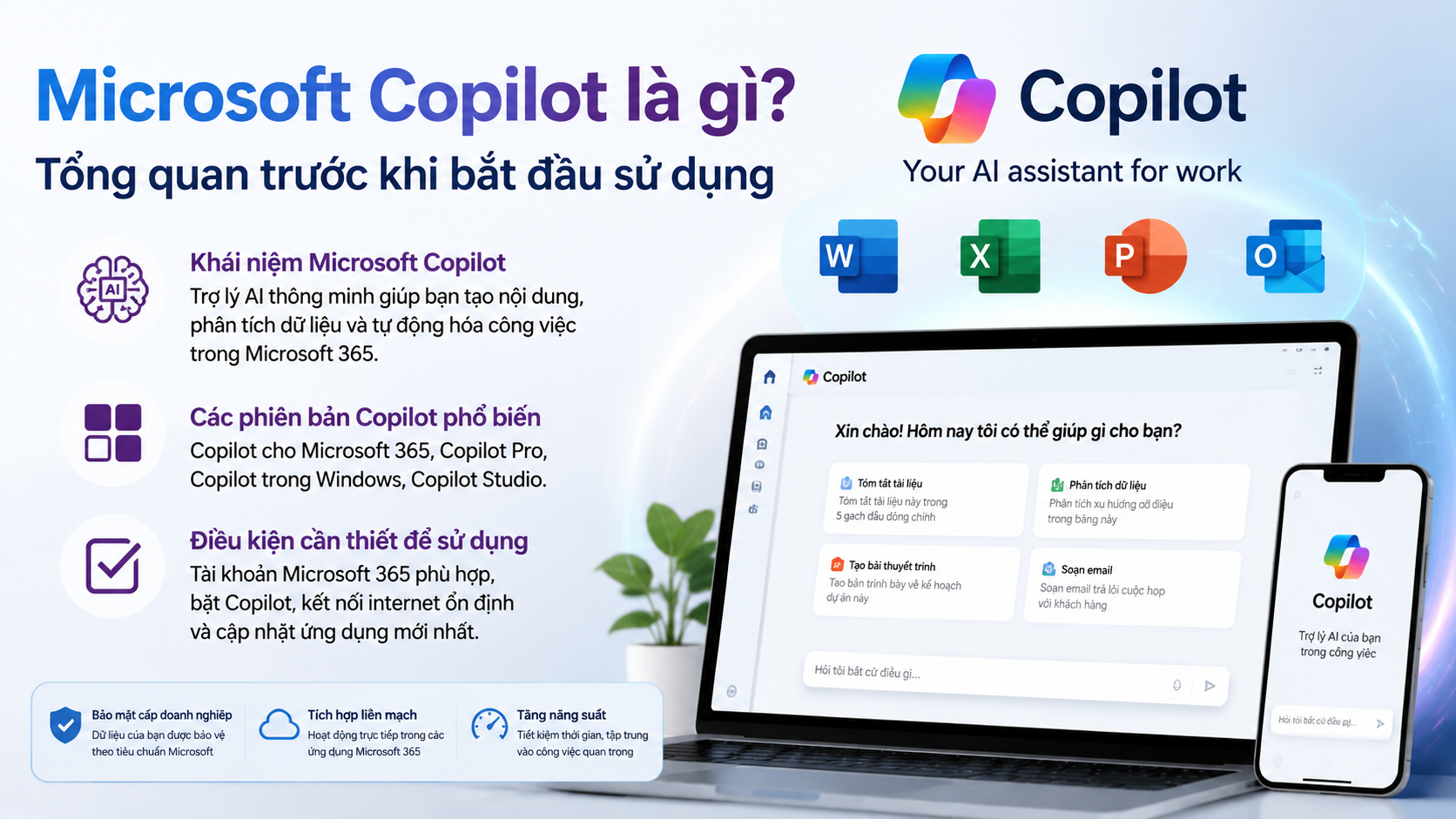 Microsoft Copilot là gì? Tổng quan trước khi bắt đầu sử dụng Microsoft Copilot là gì? Tổng quan trước khi bắt đầu sử dụng - cách sử dụng Microsoft Copilot, Copilot Word, Copilot Excel, Copilot PowerPoint