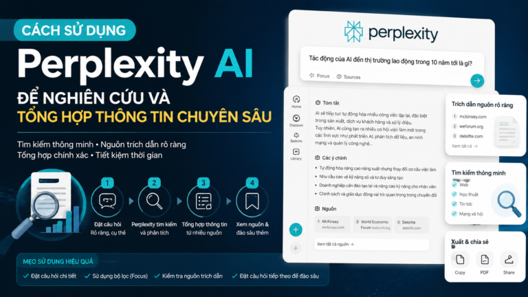Cách sử dụng Perplexity AI để nghiên cứu và tổng hợp thông tin chuyên sâu - cách sử dụng Perplexity AI, Perplexity tiếng Việt, AI research