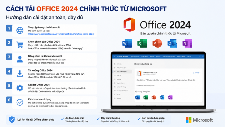 Cách tải Office 2024 chính thức từ Microsoft: Hướng dẫn cài đặt an toàn, đầy đủ - tải Office 2024 chính thức