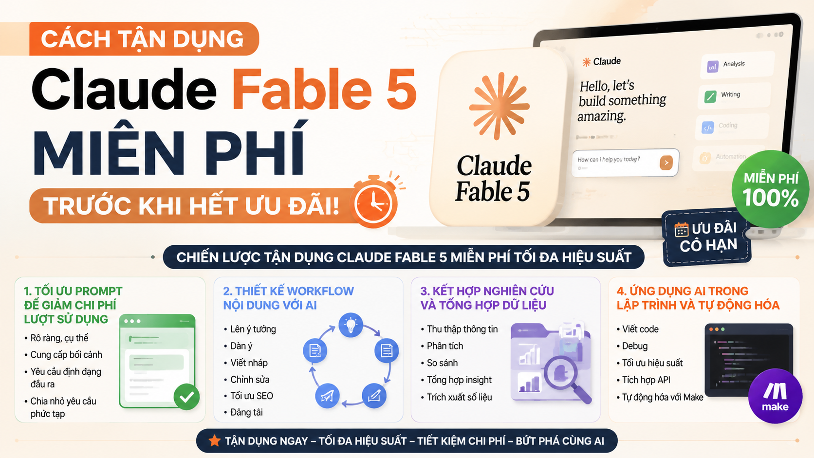 Chiến lược tận dụng Claude Fable 5 miễn phí tối đa hiệu suất - tận dụng claude fable 5 miễn phí
