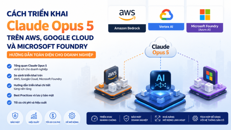 Cách triển khai Claude Opus 5 trên AWS, Google Cloud và Microsoft Foundry: Hướng dẫn toàn diện cho doanh nghiệp - có nên dùng Claude Opus 5triển khai Claude Opus 5Claude Opus 5 Fast ModeClaude Opus 5 phân tích tài liệuClaude Opus 5 cho doanh nghiệpClaude Opus 5 AI AgentClaude Opus 5 debug codeClaude Opus 5 Claude CodeClaude Opus 5 codingClaude Opus 5 có miễn phí khôngcách sử dụng Claude Opus 5Claude Opus 5 APIgiá Claude Opus 5Claude Opus 5 vs Fable 5Claude Opus 5 vs Sonnet 5Claude Opus 5 vs Opus 4.8Claude Opus 5 có gì mớiđánh giá Claude Opus 5Claude Opus 5 ra mắtClaude Opus 5 là gì, Claude Opus 5, Anthropic Opus 5Claude Opus 5 mới, Anthropic ra mắt Claude Opus 5review Claude Opus 5, Claude Opus 5 có tốt khôngtính năng Claude Opus 5, Claude Opus 5 mới nhấtso sánh Claude Opus 5, Opus 5 và Opus 4.8so sánh Opus 5 và Sonnet 5, Claude Sonnet 5Opus 5 và Fable 5, so sánh Claude 5Claude Opus 5 pricing, giá API Claude Opus 5API Claude Opus 5, claude-opus-5 APIhướng dẫn Claude Opus 5, dùng Claude Opus 5tài khoản Claude Opus 5, gói Claude Opus 5Claude Opus 5 lập trình, AI viết code ClaudeClaude Code Opus 5, coding agent ClaudeAI sửa lỗi code, Claude debug codeClaude Agent, agentic workflow ClaudeClaude Enterprise, AI doanh nghiệp AnthropicClaude phân tích dữ liệu, Claude đọc tài liệuchế độ nhanh Claude Opus 5, Claude Fast ModeClaude Opus 5 AWS, Claude Google Cloud, Claude Microsoft Foundryưu nhược điểm Claude Opus 5, Claude Opus 5 phù hợp với ai