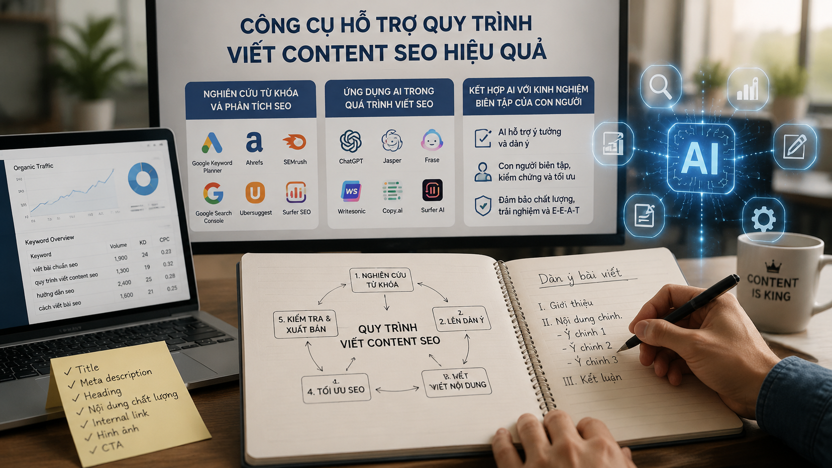 Công cụ hỗ trợ quy trình viết content SEO hiệu quả - quy trình viết content SEO