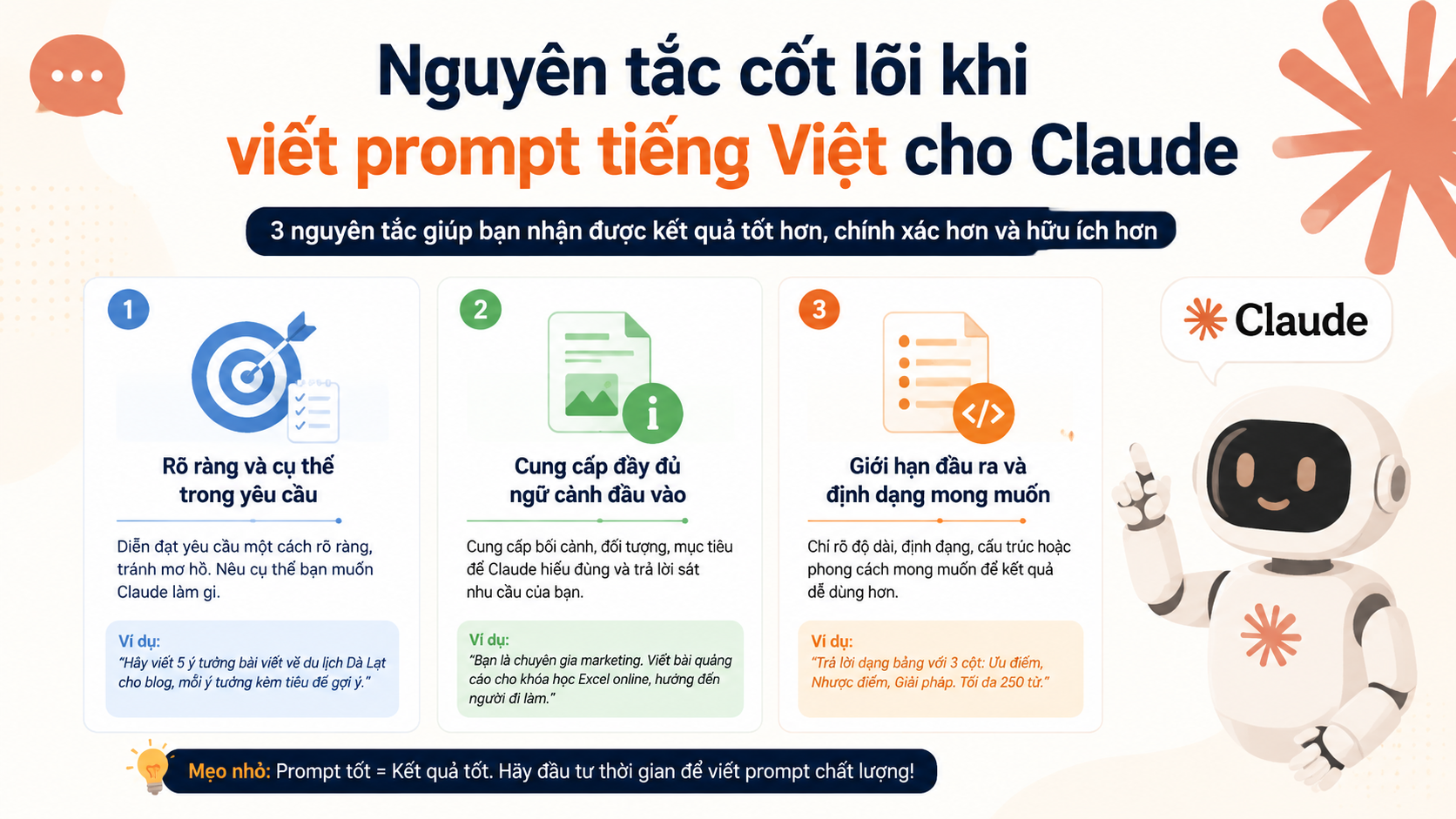 Nguyên tắc cốt lõi khi viết prompt tiếng Việt cho Claude - prompt tiếng việt cho claude
