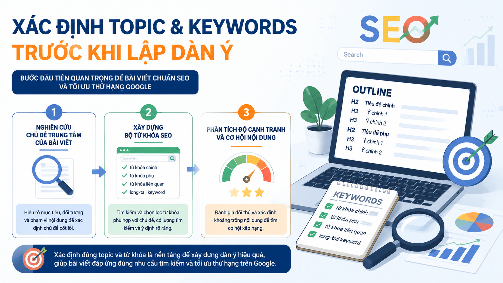 Xác định Topic & Keywords trước khi lập dàn ý Xác định Topic & Keywords trước khi lập dàn ý - dàn ý bài viết chuẩn SEO
