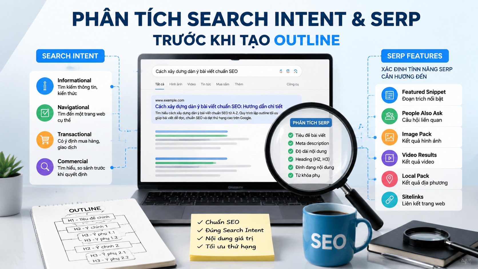 Phân tích Search Intent và SERP trước khi tạo outline Phân tích Search Intent và SERP trước khi tạo outline - dàn ý bài viết chuẩn SEO