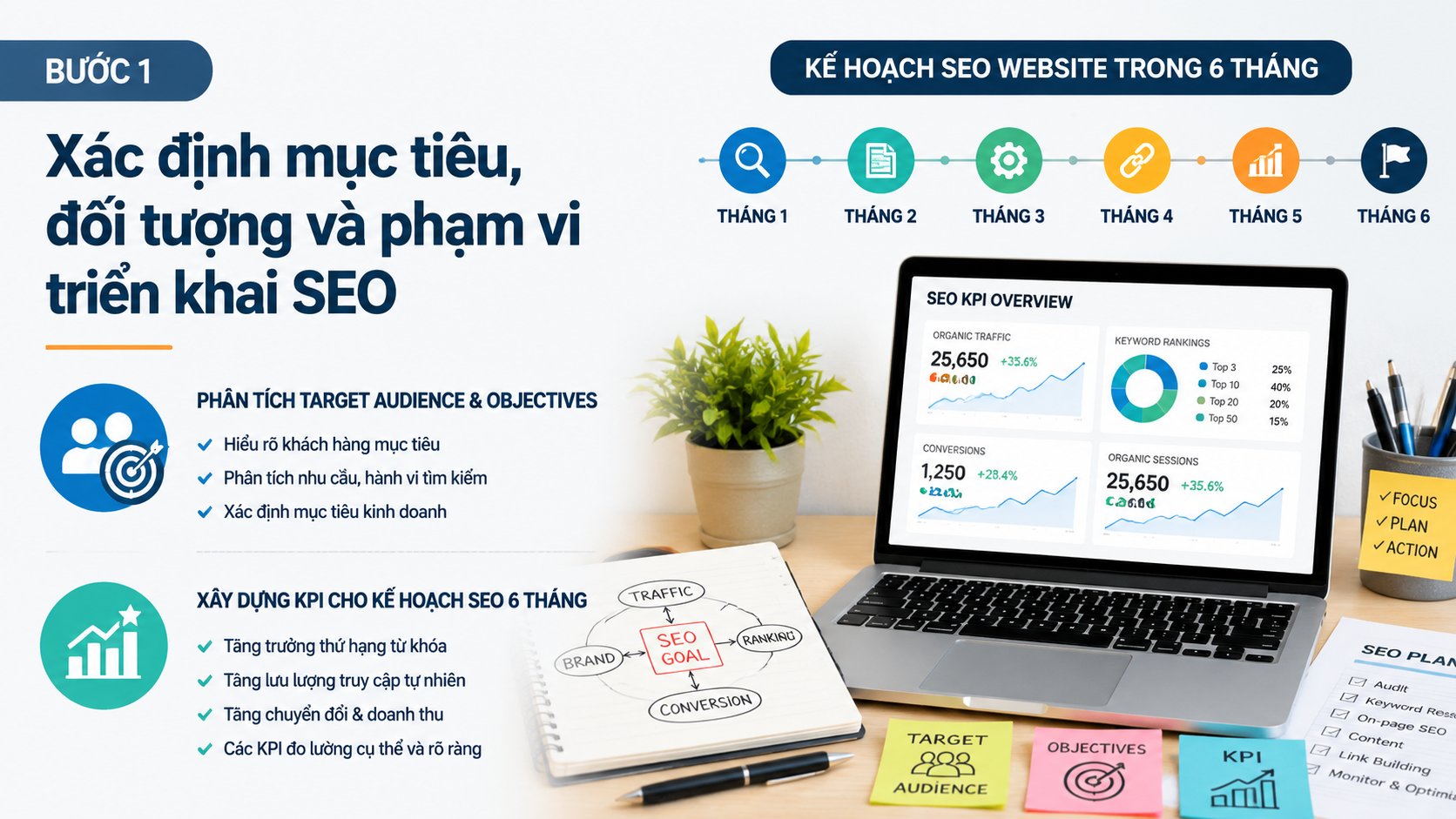 Xác định mục tiêu, đối tượng và phạm vi triển khai SEO - kế hoạch SEO website