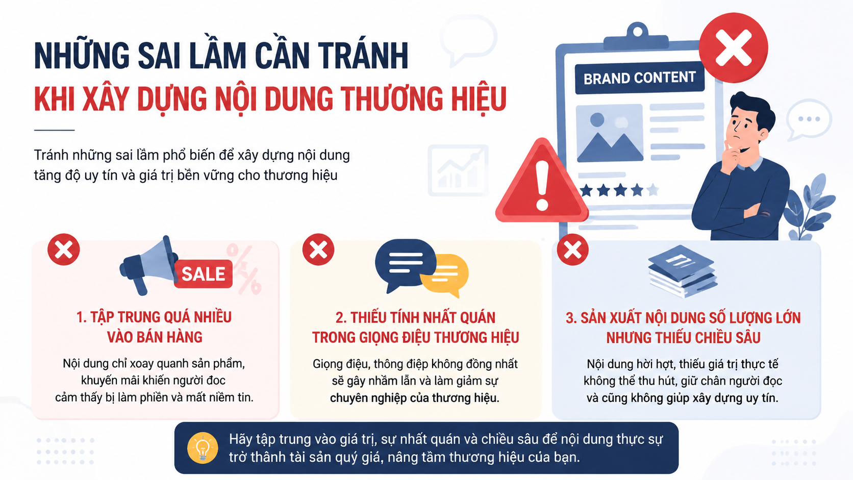 Những sai lầm cần tránh khi xây dựng nội dung thương hiệu Những sai lầm cần tránh khi xây dựng nội dung thương hiệu - content xây dựng thương hiệu