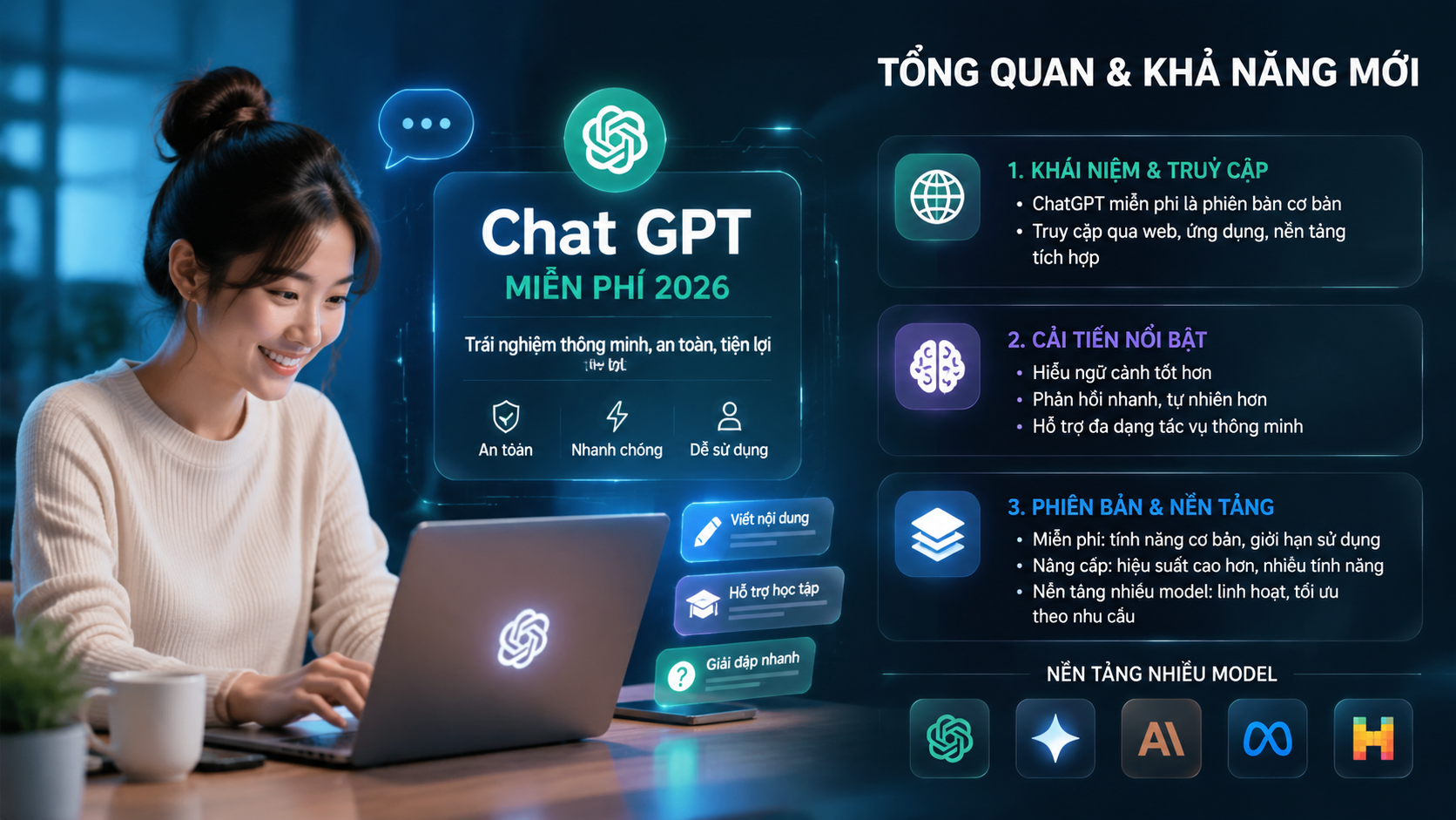 Chat GPT miễn phí 2026 là gì? Tổng quan về cách hoạt động và khả năng mới - chat GPT miễn phí, ChatGPT miễn phí, AI Chat miễn phí
