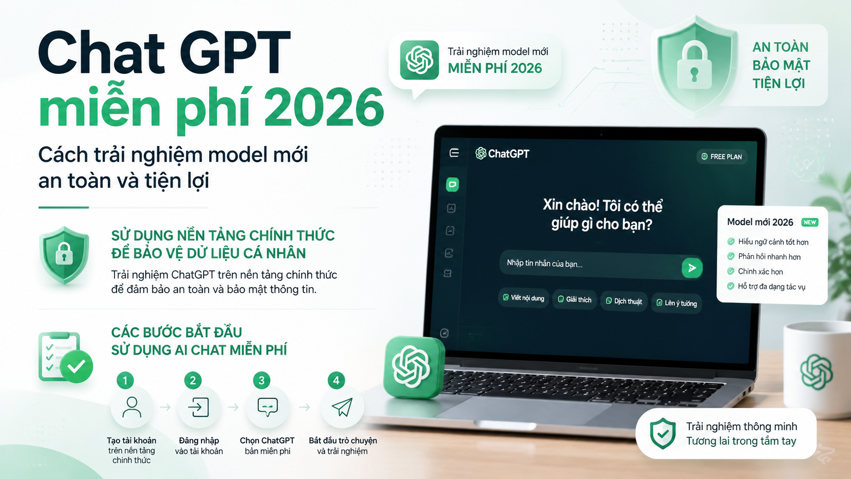 Cách trải nghiệm chat GPT miễn phí an toàn trong năm 2026 - chat GPT miễn phí, ChatGPT miễn phí, AI Chat miễn phí