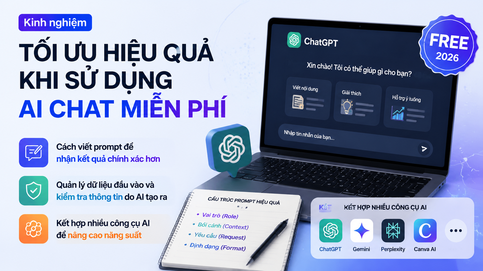Kinh nghiệm tối ưu hiệu quả khi sử dụng AI Chat miễn phí - chat GPT miễn phí, ChatGPT miễn phí, AI Chat miễn phí