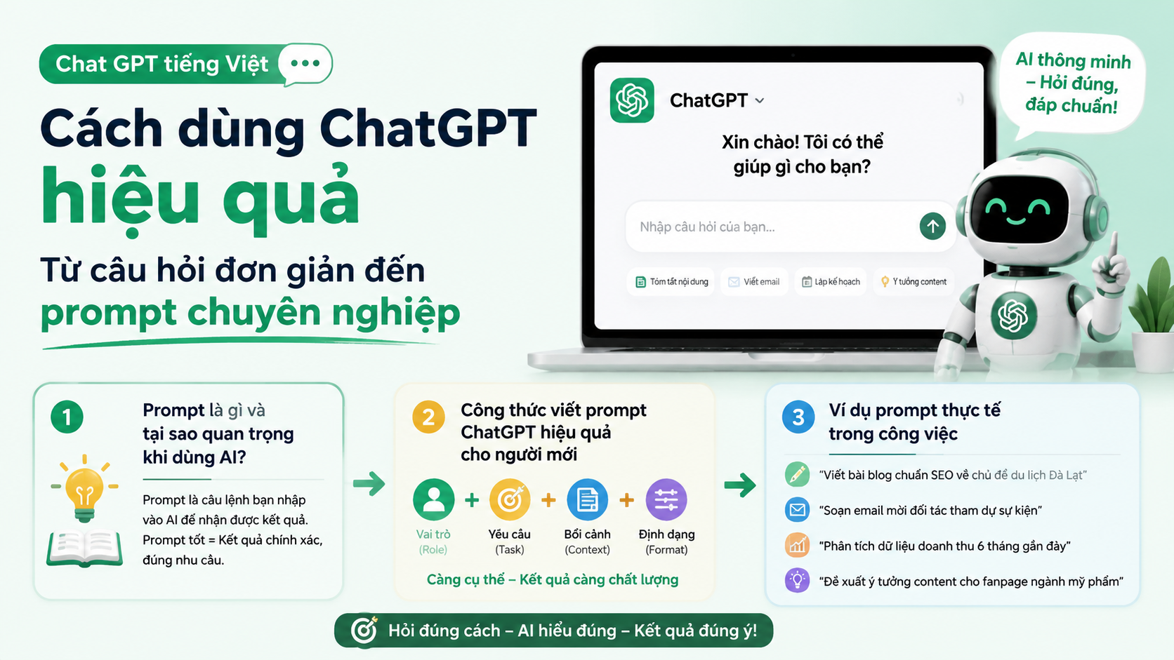 Cách dùng ChatGPT hiệu quả: Từ câu hỏi đơn giản đến prompt chuyên nghiệp - Chat GPT tiếng Việt, ChatGPT tiếng Việt miễn phí, cách dùng ChatGPT