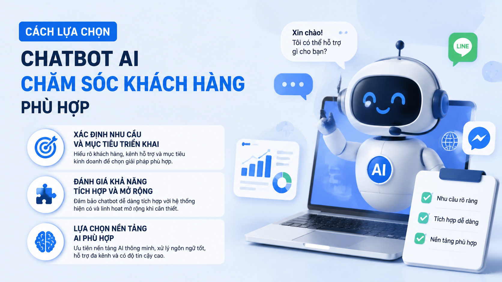 Cách lựa chọn chatbot AI chăm sóc khách hàng phù hợp Cách lựa chọn chatbot AI chăm sóc khách hàng phù hợp - chatbot AI chăm sóc khách hàng, AI CSKH, chatbot doanh nghiệp
