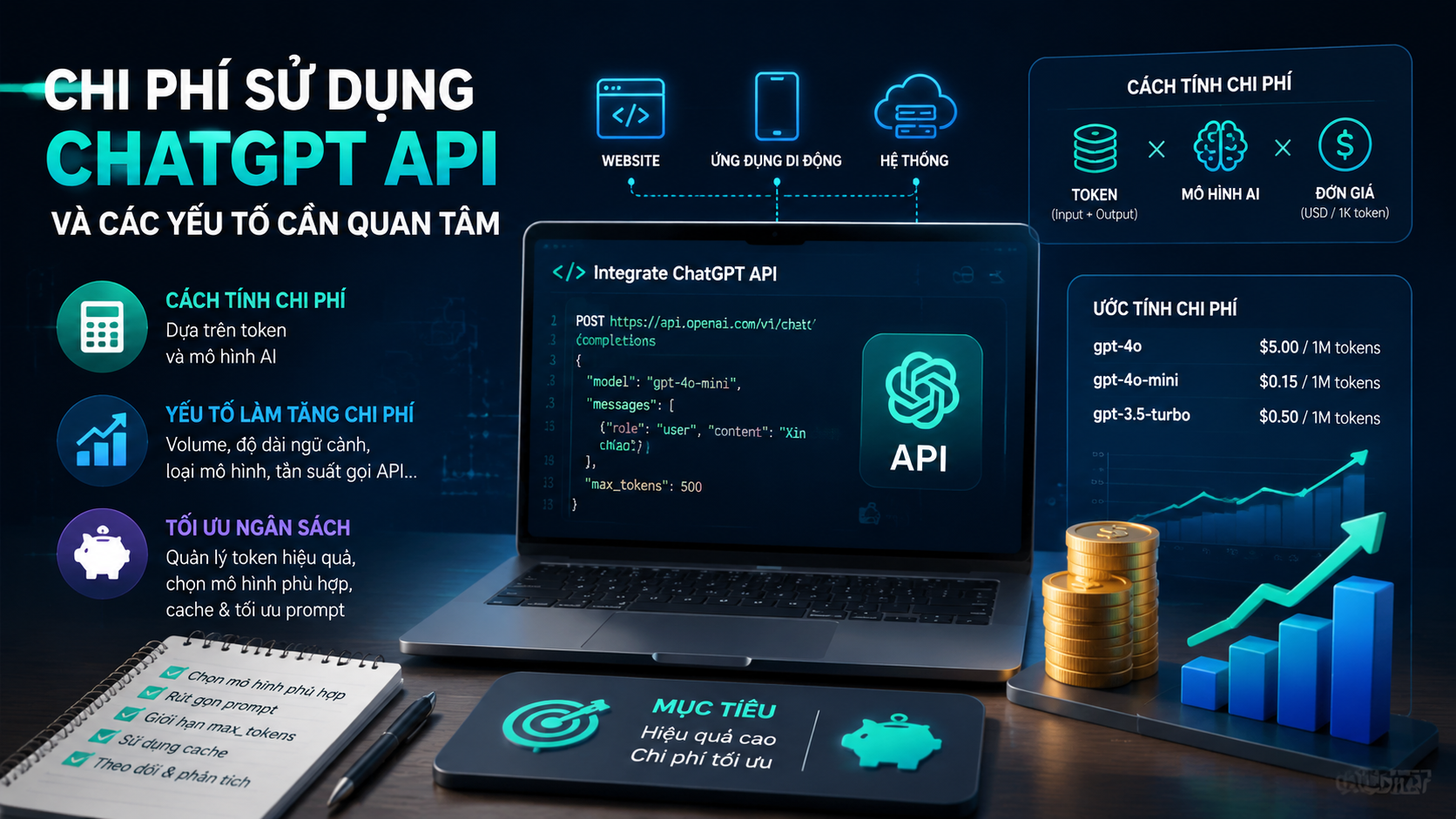 Chi phí sử dụng ChatGPT API và các yếu tố cần quan tâm Chi phí sử dụng ChatGPT API và các yếu tố cần quan tâm - ChatGPT API, OpenAI API, tích hợp GPT
