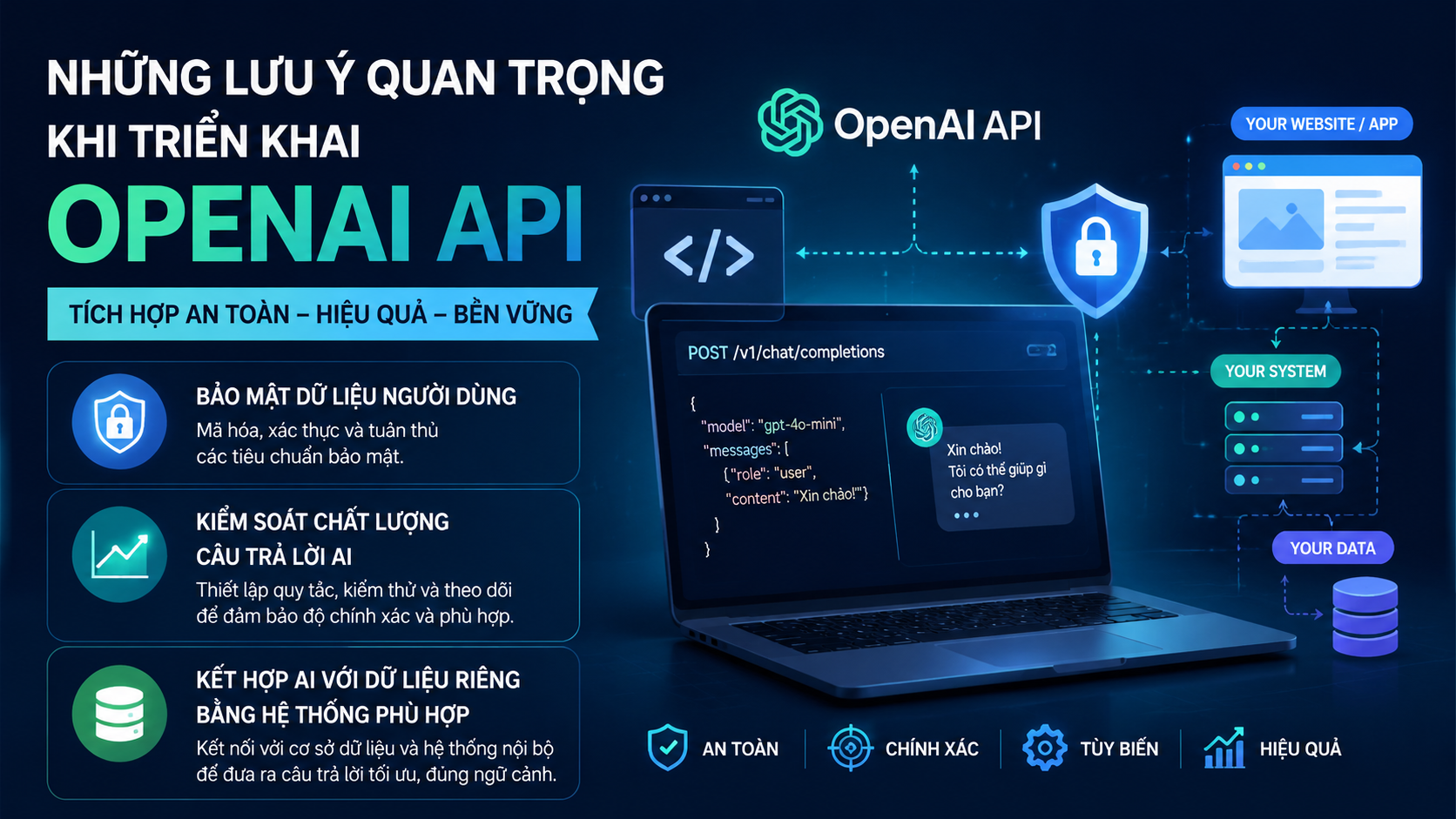 Những lưu ý quan trọng khi triển khai OpenAI API Những lưu ý quan trọng khi triển khai OpenAI API - ChatGPT API, OpenAI API, tích hợp GPT