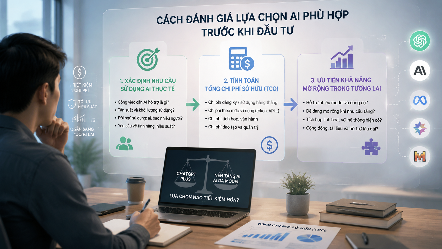 Cách đánh giá lựa chọn AI phù hợp trước khi đầu tư Cách đánh giá lựa chọn AI phù hợp trước khi đầu tư - ChatGPT Plus, mua ChatGPT Plus, nền tảng AI đa model