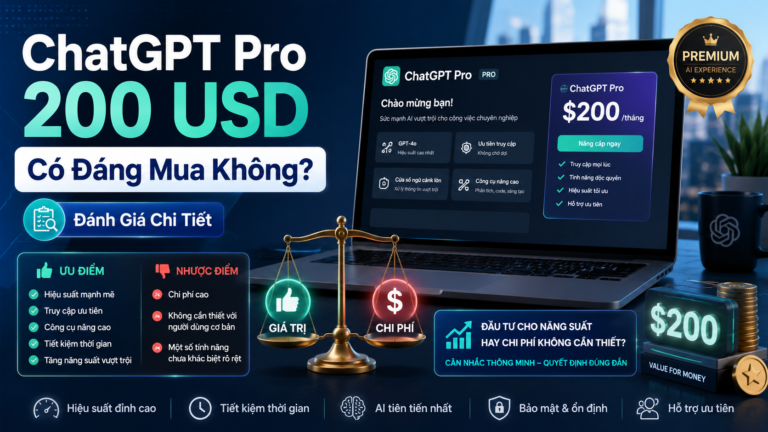 ChatGPT Pro 200 USD Có Đáng Mua Không? Đánh Giá Chi Tiết - ChatGPT Pro có đáng mua, đánh giá ChatGPT Pro, giá ChatGPT Pro, review ChatGPT Pro