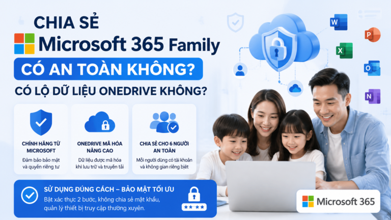 Chia sẻ Microsoft 365 Family có an toàn không? Có lộ dữ liệu OneDrive không? - chia sẻ Microsoft 365 Family có an toàn không