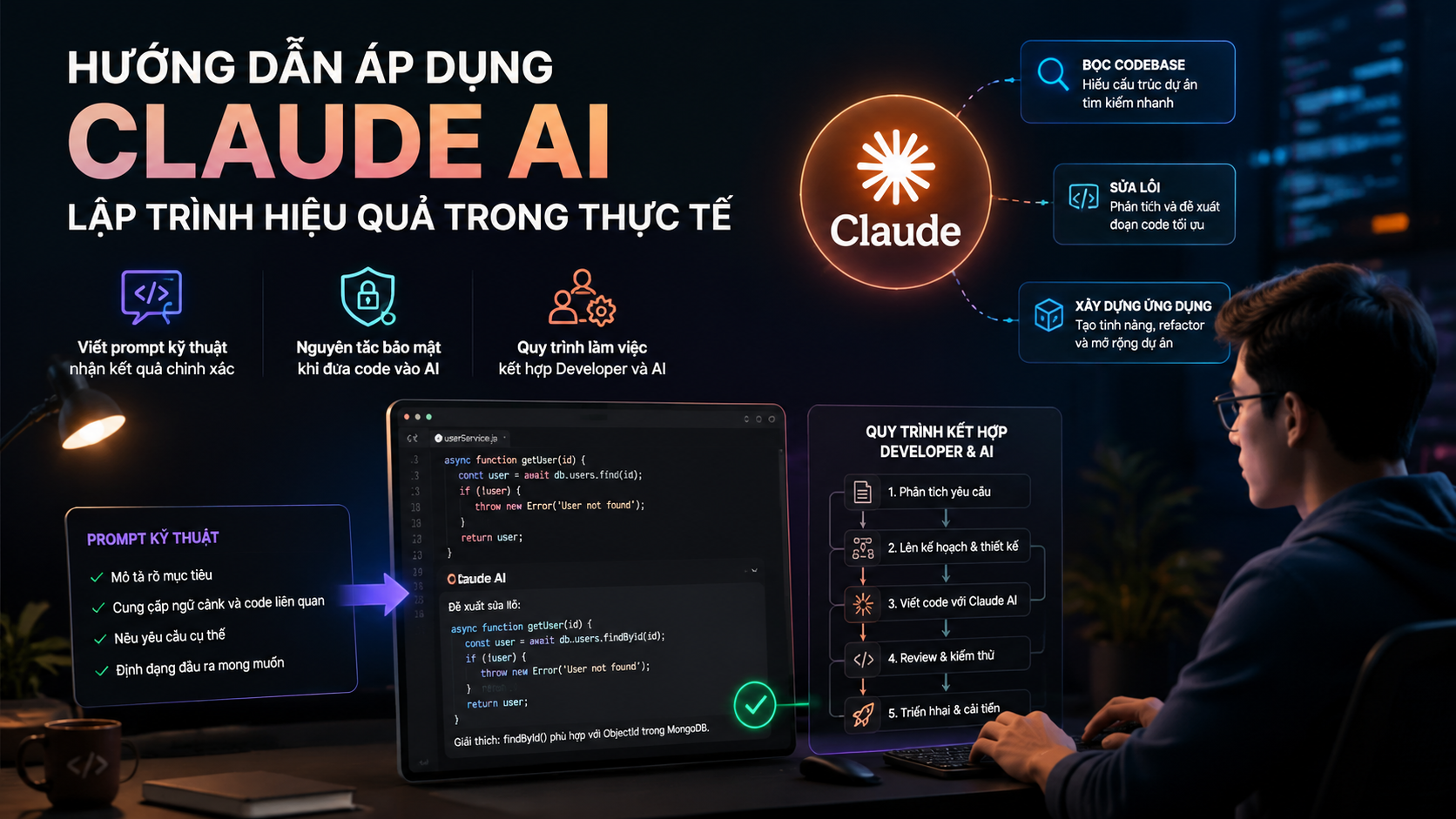 Hướng dẫn áp dụng Claude AI lập trình hiệu quả trong thực tế - Claude AI lập trình, Claude Code, AI coding assistant
