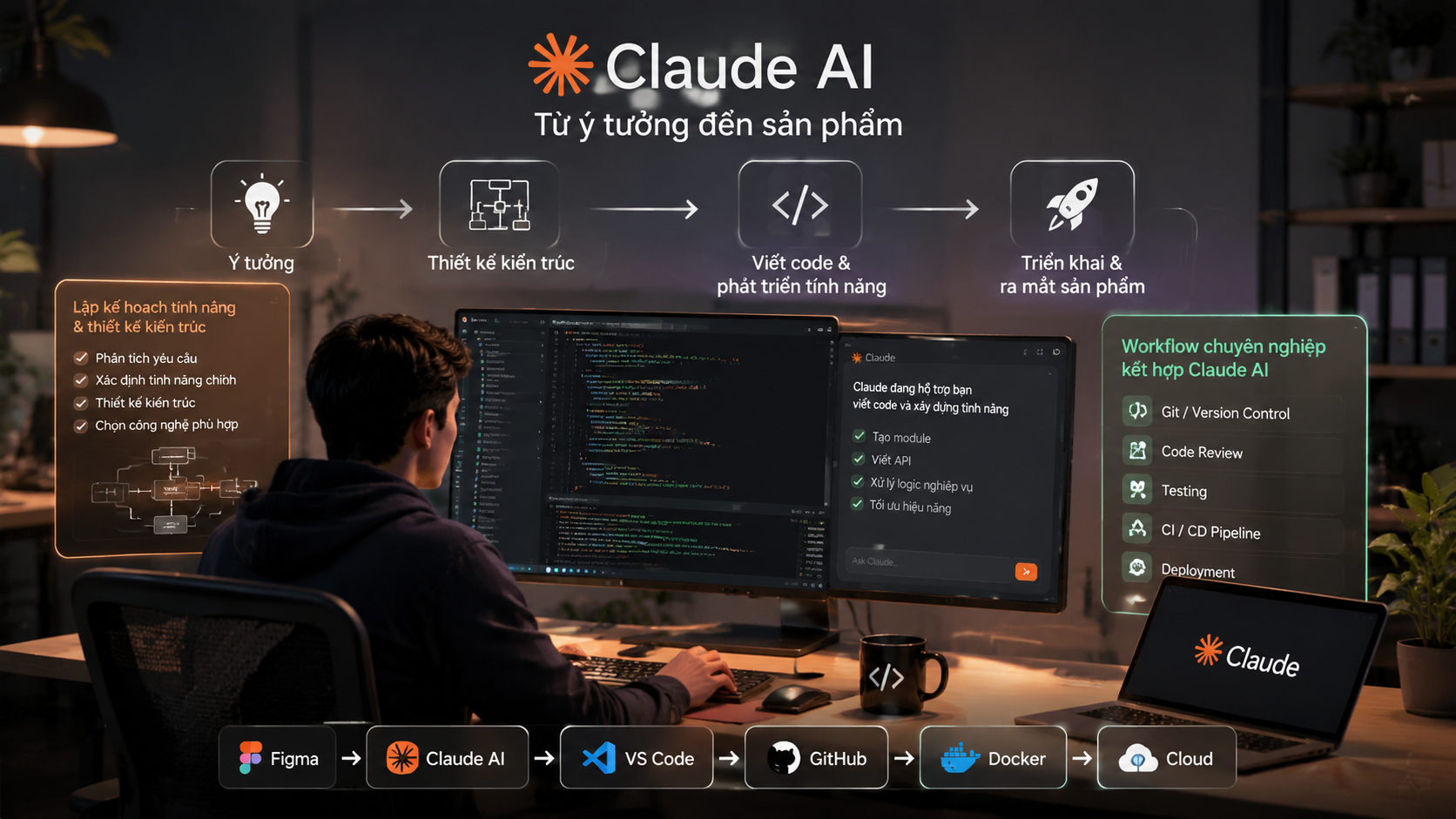 Xây dựng ứng dụng với Claude AI: từ ý tưởng đến sản phẩm - Claude AI lập trình, Claude Code, AI coding assistant