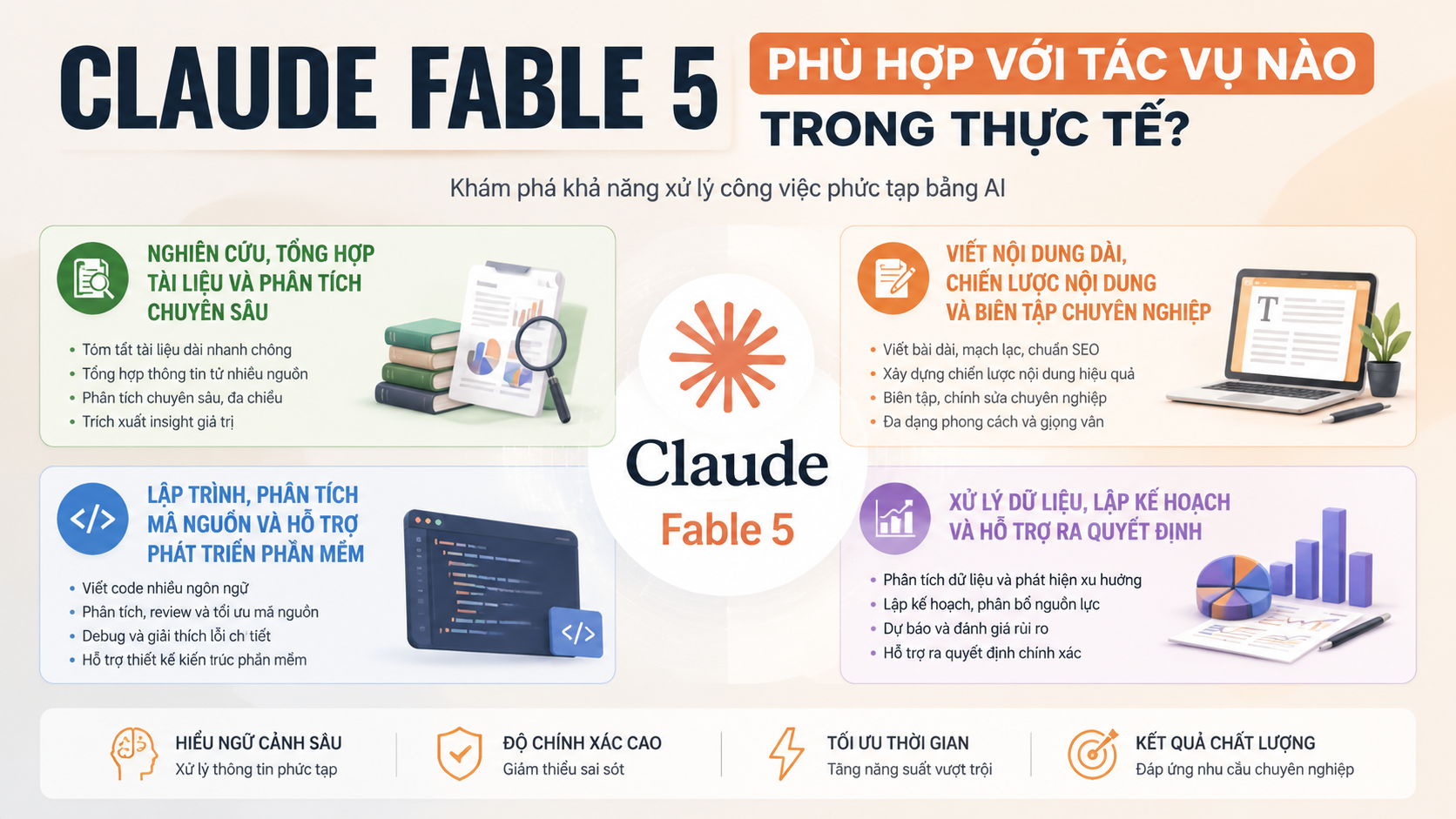 Claude Fable 5 phù hợp với tác vụ nào trong thực tế? - Claude Fable 5, Claude 5, Claude cho công việc phức tạp