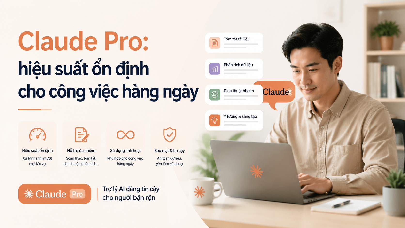 Claude Pro: hiệu suất ổn định cho công việc hàng ngày - claude free pro max team