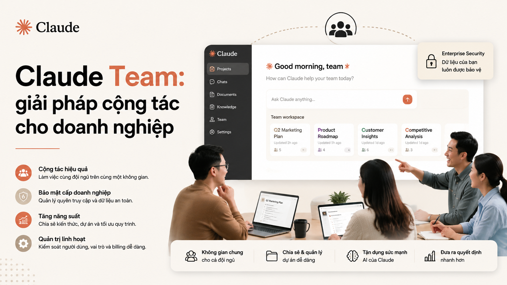 Claude Team: giải pháp cộng tác cho doanh nghiệp - claude free pro max team