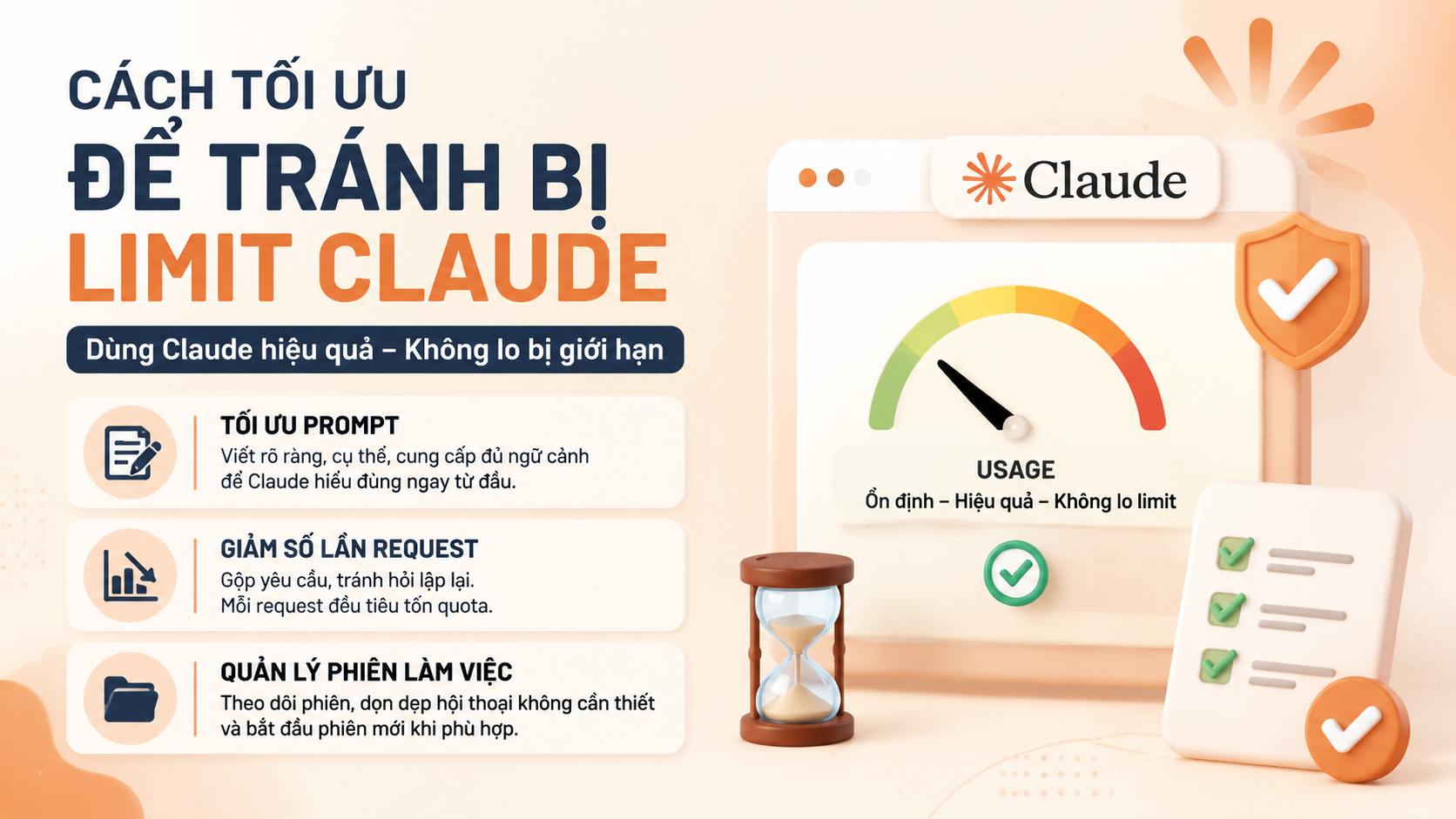 Cách tối ưu để tránh bị limit Claude - claude limit bao lâu reset