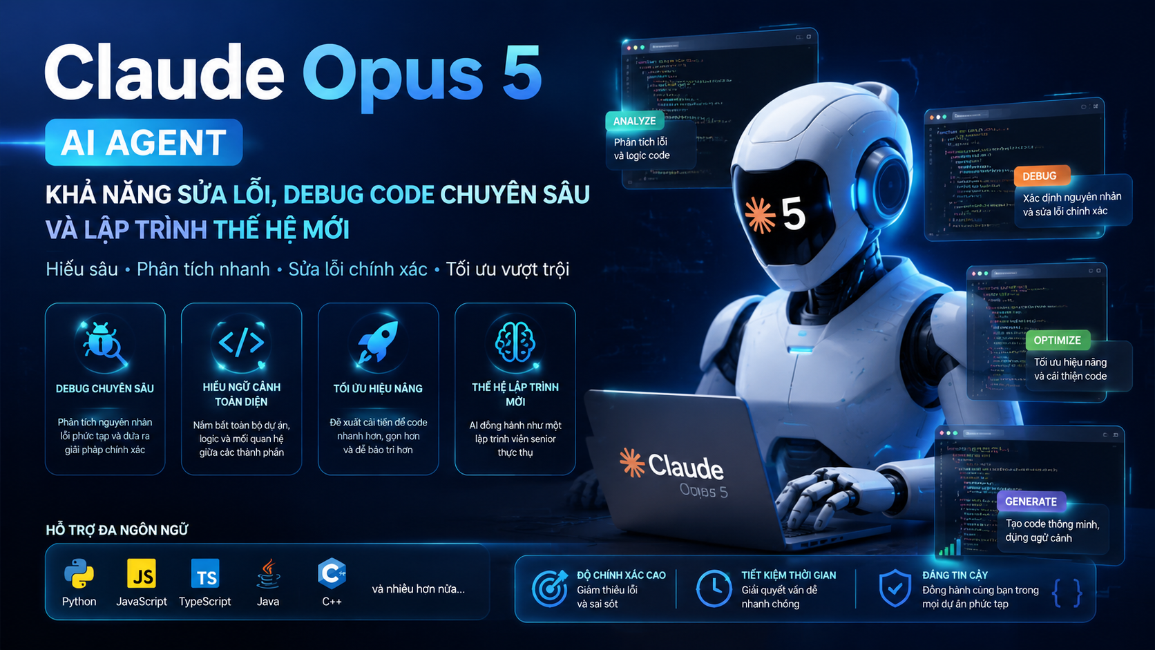 Claude Opus 5 AI Agent: Khả năng sửa lỗi, debug code chuyên sâu và lập trình thế hệ mới - Claude Opus 5 AI AgentClaude Opus 5 debug codeClaude Opus 5 Claude CodeClaude Opus 5 codingClaude Opus 5 có miễn phí khôngcách sử dụng Claude Opus 5Claude Opus 5 APIgiá Claude Opus 5Claude Opus 5 vs Fable 5Claude Opus 5 vs Sonnet 5Claude Opus 5 vs Opus 4.8Claude Opus 5 có gì mớiđánh giá Claude Opus 5Claude Opus 5 ra mắtClaude Opus 5 là gì, Claude Opus 5, Anthropic Opus 5Claude Opus 5 mới, Anthropic ra mắt Claude Opus 5review Claude Opus 5, Claude Opus 5 có tốt khôngtính năng Claude Opus 5, Claude Opus 5 mới nhấtso sánh Claude Opus 5, Opus 5 và Opus 4.8so sánh Opus 5 và Sonnet 5, Claude Sonnet 5Opus 5 và Fable 5, so sánh Claude 5Claude Opus 5 pricing, giá API Claude Opus 5API Claude Opus 5, claude-opus-5 APIhướng dẫn Claude Opus 5, dùng Claude Opus 5tài khoản Claude Opus 5, gói Claude Opus 5Claude Opus 5 lập trình, AI viết code ClaudeClaude Code Opus 5, coding agent ClaudeAI sửa lỗi code, Claude debug codeClaude Agent, agentic workflow Claude