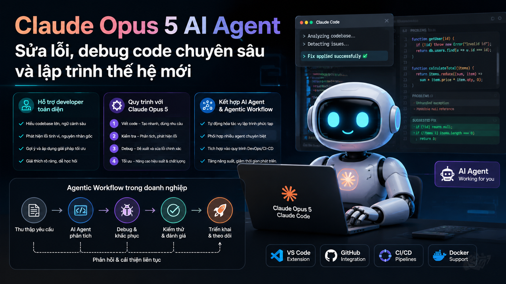 Claude Opus 5 Claude Code và trải nghiệm lập trình với AI Agent - Claude Opus 5 AI AgentClaude Opus 5 debug codeClaude Opus 5 Claude CodeClaude Opus 5 codingClaude Opus 5 có miễn phí khôngcách sử dụng Claude Opus 5Claude Opus 5 APIgiá Claude Opus 5Claude Opus 5 vs Fable 5Claude Opus 5 vs Sonnet 5Claude Opus 5 vs Opus 4.8Claude Opus 5 có gì mớiđánh giá Claude Opus 5Claude Opus 5 ra mắtClaude Opus 5 là gì, Claude Opus 5, Anthropic Opus 5Claude Opus 5 mới, Anthropic ra mắt Claude Opus 5review Claude Opus 5, Claude Opus 5 có tốt khôngtính năng Claude Opus 5, Claude Opus 5 mới nhấtso sánh Claude Opus 5, Opus 5 và Opus 4.8so sánh Opus 5 và Sonnet 5, Claude Sonnet 5Opus 5 và Fable 5, so sánh Claude 5Claude Opus 5 pricing, giá API Claude Opus 5API Claude Opus 5, claude-opus-5 APIhướng dẫn Claude Opus 5, dùng Claude Opus 5tài khoản Claude Opus 5, gói Claude Opus 5Claude Opus 5 lập trình, AI viết code ClaudeClaude Code Opus 5, coding agent ClaudeAI sửa lỗi code, Claude debug codeClaude Agent, agentic workflow Claude