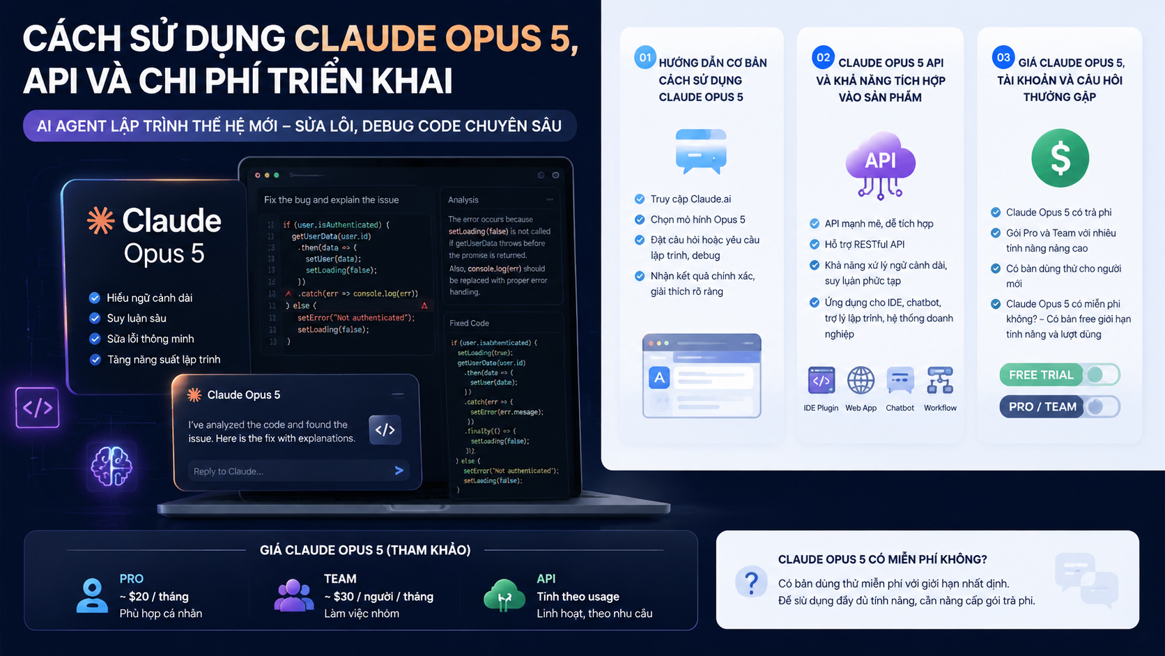 Cách sử dụng Claude Opus 5, API và chi phí triển khai - Claude Opus 5 AI AgentClaude Opus 5 debug codeClaude Opus 5 Claude CodeClaude Opus 5 codingClaude Opus 5 có miễn phí khôngcách sử dụng Claude Opus 5Claude Opus 5 APIgiá Claude Opus 5Claude Opus 5 vs Fable 5Claude Opus 5 vs Sonnet 5Claude Opus 5 vs Opus 4.8Claude Opus 5 có gì mớiđánh giá Claude Opus 5Claude Opus 5 ra mắtClaude Opus 5 là gì, Claude Opus 5, Anthropic Opus 5Claude Opus 5 mới, Anthropic ra mắt Claude Opus 5review Claude Opus 5, Claude Opus 5 có tốt khôngtính năng Claude Opus 5, Claude Opus 5 mới nhấtso sánh Claude Opus 5, Opus 5 và Opus 4.8so sánh Opus 5 và Sonnet 5, Claude Sonnet 5Opus 5 và Fable 5, so sánh Claude 5Claude Opus 5 pricing, giá API Claude Opus 5API Claude Opus 5, claude-opus-5 APIhướng dẫn Claude Opus 5, dùng Claude Opus 5tài khoản Claude Opus 5, gói Claude Opus 5Claude Opus 5 lập trình, AI viết code ClaudeClaude Code Opus 5, coding agent ClaudeAI sửa lỗi code, Claude debug codeClaude Agent, agentic workflow Claude
