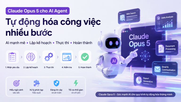 Claude Opus 5 cho AI Agent: Tự động hóa công việc nhiều bước - Claude Opus 5 cho doanh nghiệpClaude Opus 5 AI AgentClaude Opus 5 debug codeClaude Opus 5 Claude CodeClaude Opus 5 codingClaude Opus 5 có miễn phí khôngcách sử dụng Claude Opus 5Claude Opus 5 APIgiá Claude Opus 5Claude Opus 5 vs Fable 5Claude Opus 5 vs Sonnet 5Claude Opus 5 vs Opus 4.8Claude Opus 5 có gì mớiđánh giá Claude Opus 5Claude Opus 5 ra mắtClaude Opus 5 là gì, Claude Opus 5, Anthropic Opus 5Claude Opus 5 mới, Anthropic ra mắt Claude Opus 5review Claude Opus 5, Claude Opus 5 có tốt khôngtính năng Claude Opus 5, Claude Opus 5 mới nhấtso sánh Claude Opus 5, Opus 5 và Opus 4.8so sánh Opus 5 và Sonnet 5, Claude Sonnet 5Opus 5 và Fable 5, so sánh Claude 5Claude Opus 5 pricing, giá API Claude Opus 5API Claude Opus 5, claude-opus-5 APIhướng dẫn Claude Opus 5, dùng Claude Opus 5tài khoản Claude Opus 5, gói Claude Opus 5Claude Opus 5 lập trình, AI viết code ClaudeClaude Code Opus 5, coding agent ClaudeAI sửa lỗi code, Claude debug codeClaude Agent, agentic workflow ClaudeClaude Enterprise, AI doanh nghiệp Anthropic