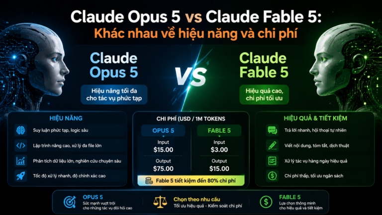 Claude Opus 5 vs Claude Fable 5: Khác nhau về hiệu năng và chi phí - giá Claude Opus 5Claude Opus 5 vs Fable 5Claude Opus 5 vs Sonnet 5Claude Opus 5 vs Opus 4.8Claude Opus 5 có gì mớiđánh giá Claude Opus 5Claude Opus 5 ra mắtClaude Opus 5 là gì, Claude Opus 5, Anthropic Opus 5Claude Opus 5 mới, Anthropic ra mắt Claude Opus 5review Claude Opus 5, Claude Opus 5 có tốt khôngtính năng Claude Opus 5, Claude Opus 5 mới nhấtso sánh Claude Opus 5, Opus 5 và Opus 4.8so sánh Opus 5 và Sonnet 5, Claude Sonnet 5Opus 5 và Fable 5, so sánh Claude 5Claude Opus 5 pricing, giá API Claude Opus 5
