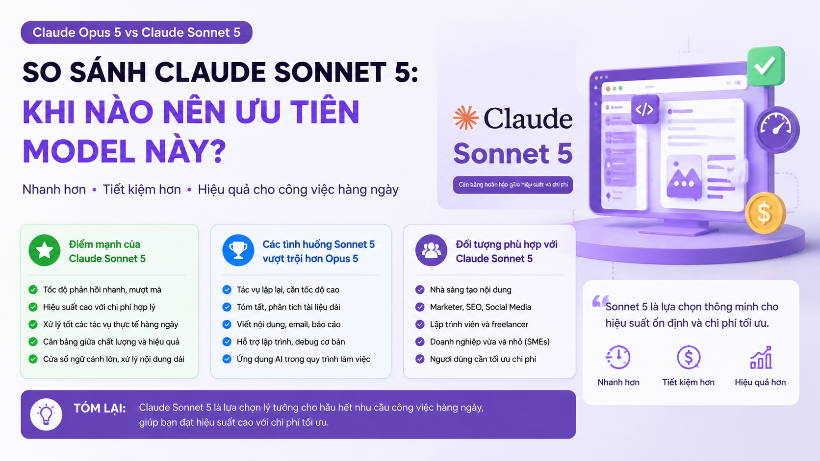 So sánh Claude Sonnet 5: Khi nào nên ưu tiên model này? - Claude Opus 5 vs Fable 5Claude Opus 5 vs Sonnet 5Claude Opus 5 vs Opus 4.8Claude Opus 5 có gì mớiđánh giá Claude Opus 5Claude Opus 5 ra mắtClaude Opus 5 là gì, Claude Opus 5, Anthropic Opus 5Claude Opus 5 mới, Anthropic ra mắt Claude Opus 5review Claude Opus 5, Claude Opus 5 có tốt khôngtính năng Claude Opus 5, Claude Opus 5 mới nhấtso sánh Claude Opus 5, Opus 5 và Opus 4.8so sánh Opus 5 và Sonnet 5, Claude Sonnet 5Opus 5 và Fable 5, so sánh Claude 5