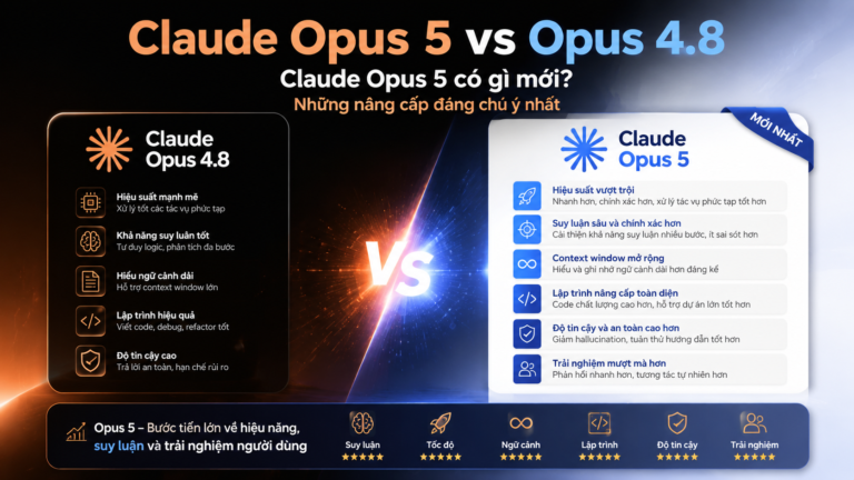 Claude Opus 5 vs Opus 4.8: Claude Opus 5 có gì mới? Những nâng cấp đáng chú ý nhất - Claude Opus 5 vs Opus 4.8Claude Opus 5 có gì mớiđánh giá Claude Opus 5Claude Opus 5 ra mắtClaude Opus 5 là gì, Claude Opus 5, Anthropic Opus 5Claude Opus 5 mới, Anthropic ra mắt Claude Opus 5review Claude Opus 5, Claude Opus 5 có tốt khôngtính năng Claude Opus 5, Claude Opus 5 mới nhấtso sánh Claude Opus 5, Opus 5 và Opus 4.8