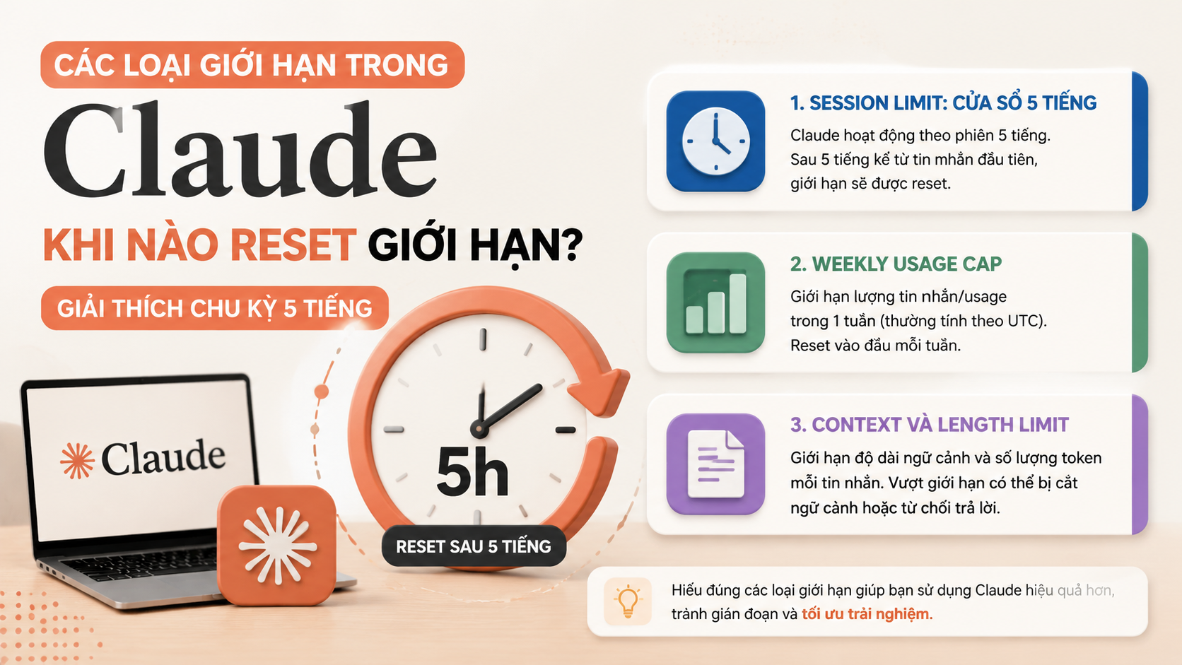 Các loại giới hạn trong Claude - claude reset giới hạn