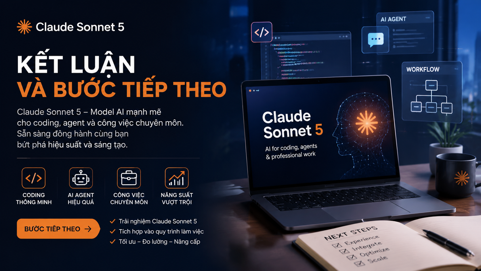 Kết luận và bước tiếp theo - Claude Sonnet 5, Claude coding, Claude agent