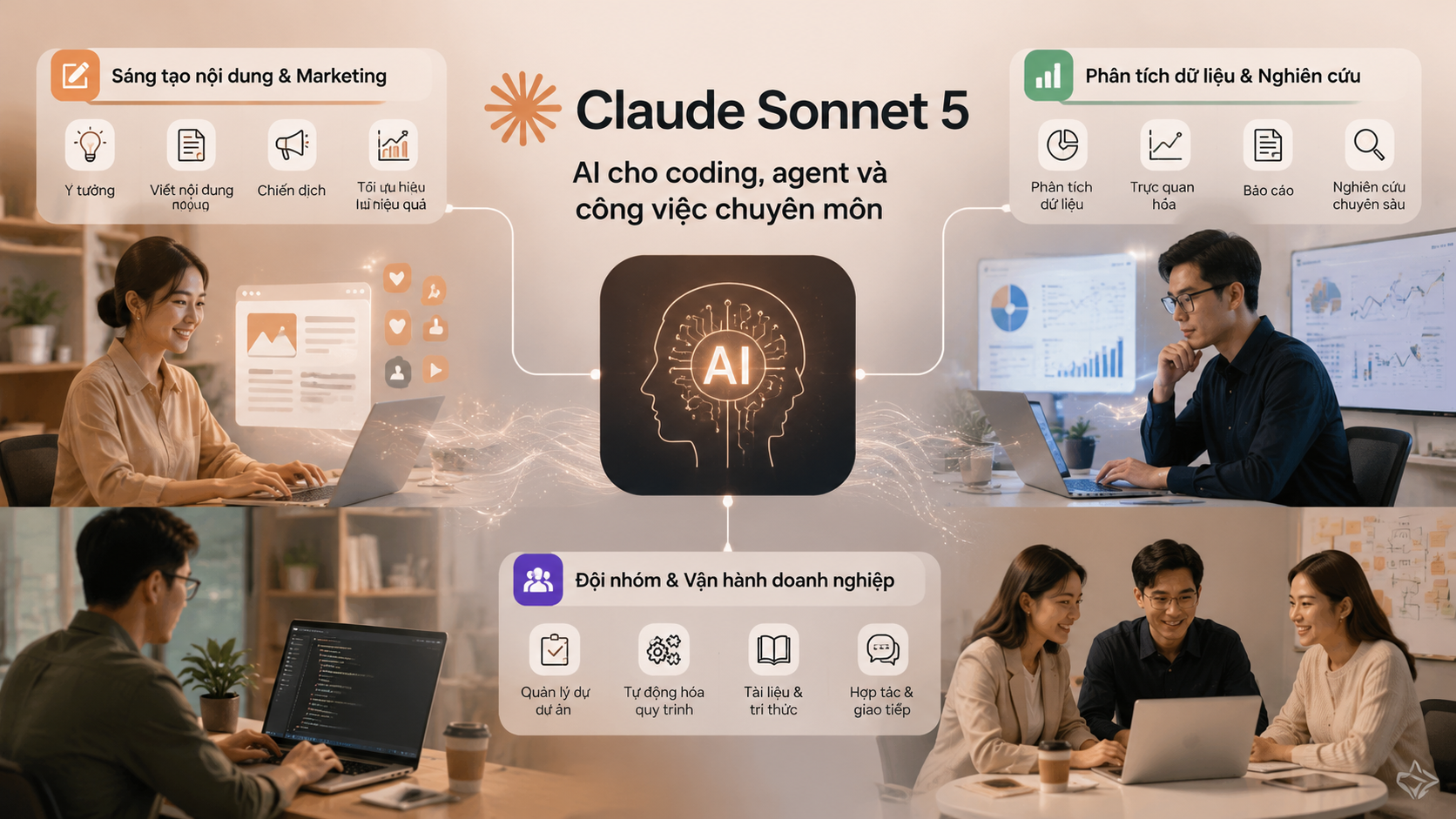 Ứng dụng Claude Sonnet 5 trong công việc chuyên môn và doanh nghiệp - Claude Sonnet 5, Claude coding, Claude agent