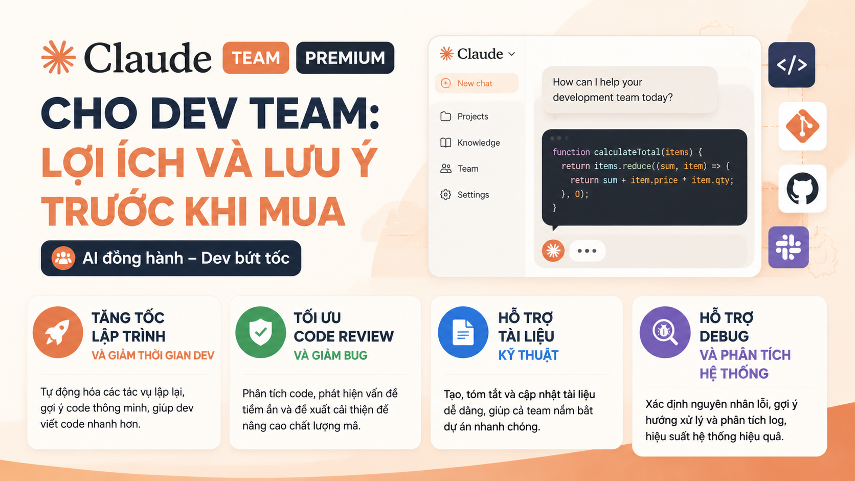 Lợi ích khi áp dụng cho dev team - claude team premium