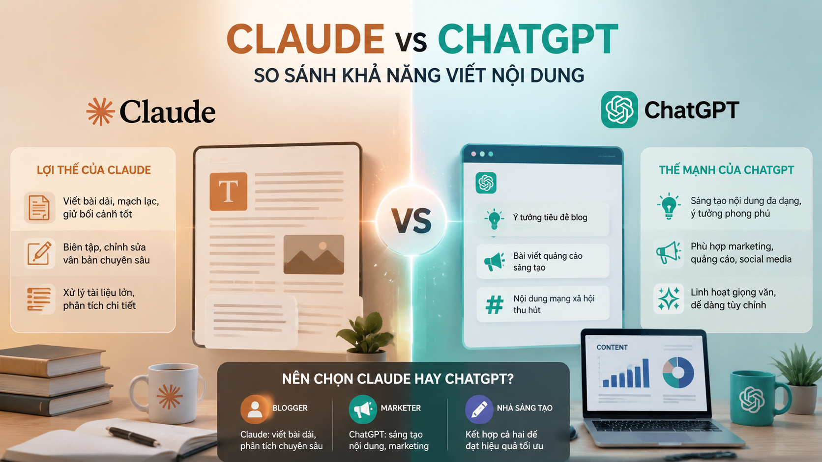 Claude vs ChatGPT: So sánh Claude và ChatGPT về khả năng viết nội dung - Claude vs ChatGPT, so sánh Claude và ChatGPT
