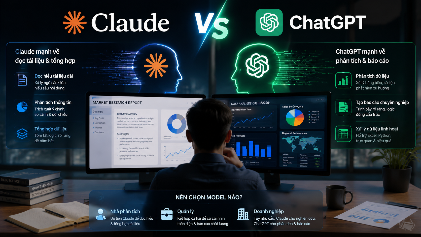 Claude hay ChatGPT tốt hơn cho phân tích dữ liệu và nghiên cứu? - Claude vs ChatGPT, so sánh Claude và ChatGPT