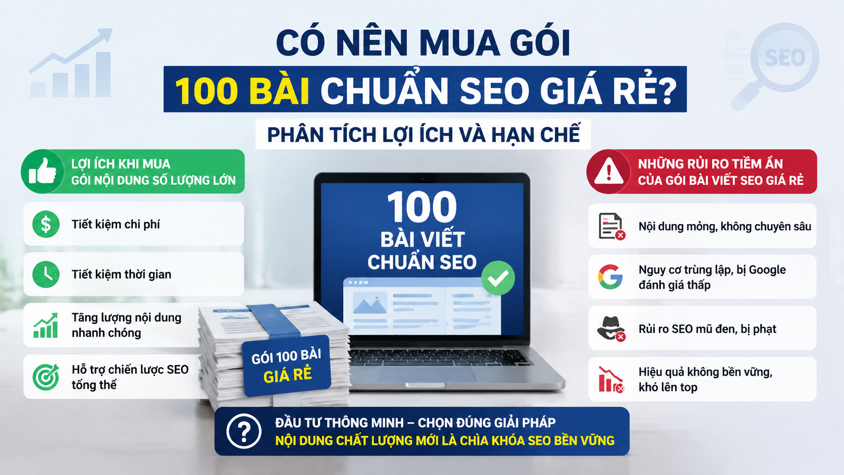 Có nên mua gói 100 bài chuẩn SEO giá rẻ? Phân tích lợi ích và hạn chế - gói 100 bài chuẩn SEO