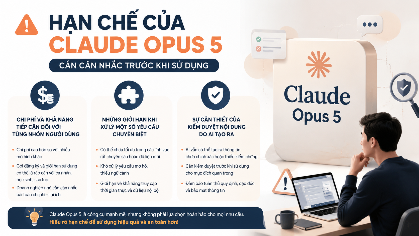 Hạn chế của Claude Opus 5 cần cân nhắc trước khi sử dụng - dịch vụ viết bài chuẩn SEO