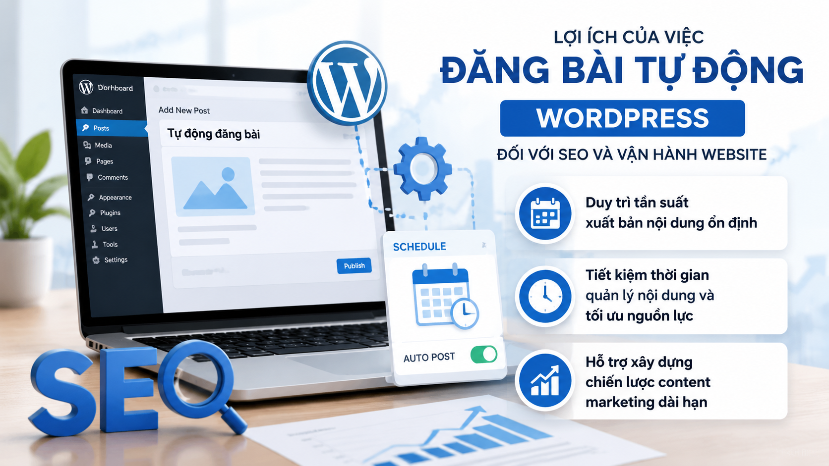 Lợi ích của việc đăng bài tự động WordPress đối với SEO và vận hành website - đăng bài tự động WordPress