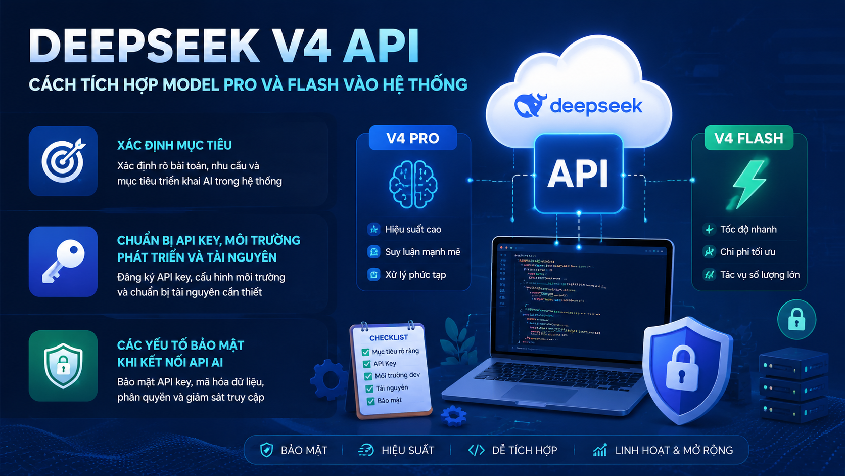 Chuẩn bị hệ thống trước khi tích hợp DeepSeek API Chuẩn bị hệ thống trước khi tích hợp DeepSeek API - DeepSeek V4 API, DeepSeek API, tích hợp DeepSeek
